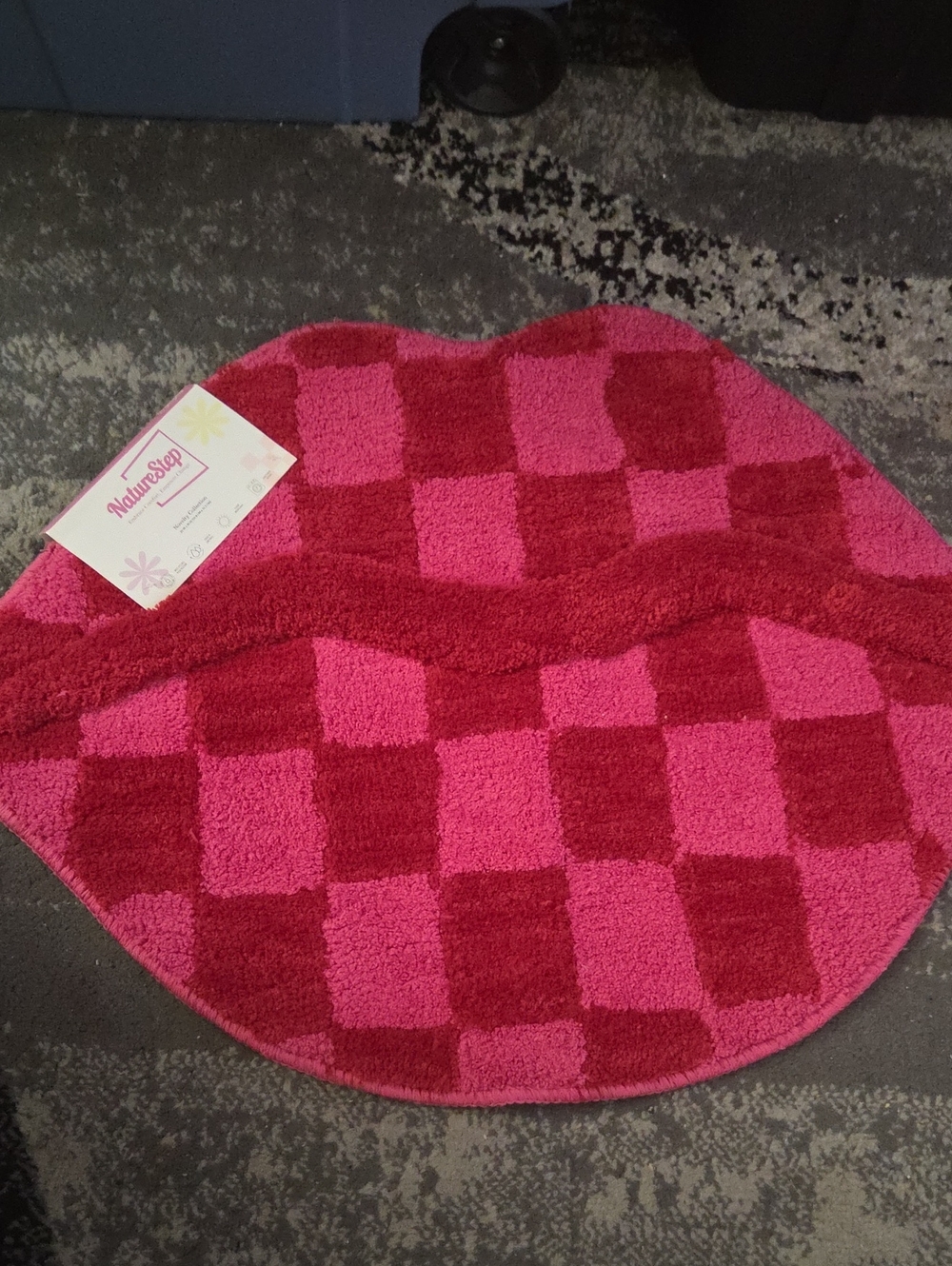 Lip-Shaped Checker Accent Mat in Pink 5 Avail. $12 Ea Buy All 5 $10 Each